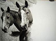 Steps in the process of charcoal art