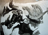 Steps in the process of charcoal art